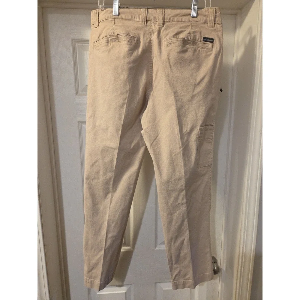 Columbia‎ Cargo Pants Mens Khaki Brown Flat Front Outdoor Hiking Fishing 34x30